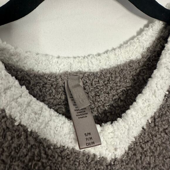 Skims Cozy Knit V-Neck in Gray Chalk Multi Size Small - Picture 3 of 5